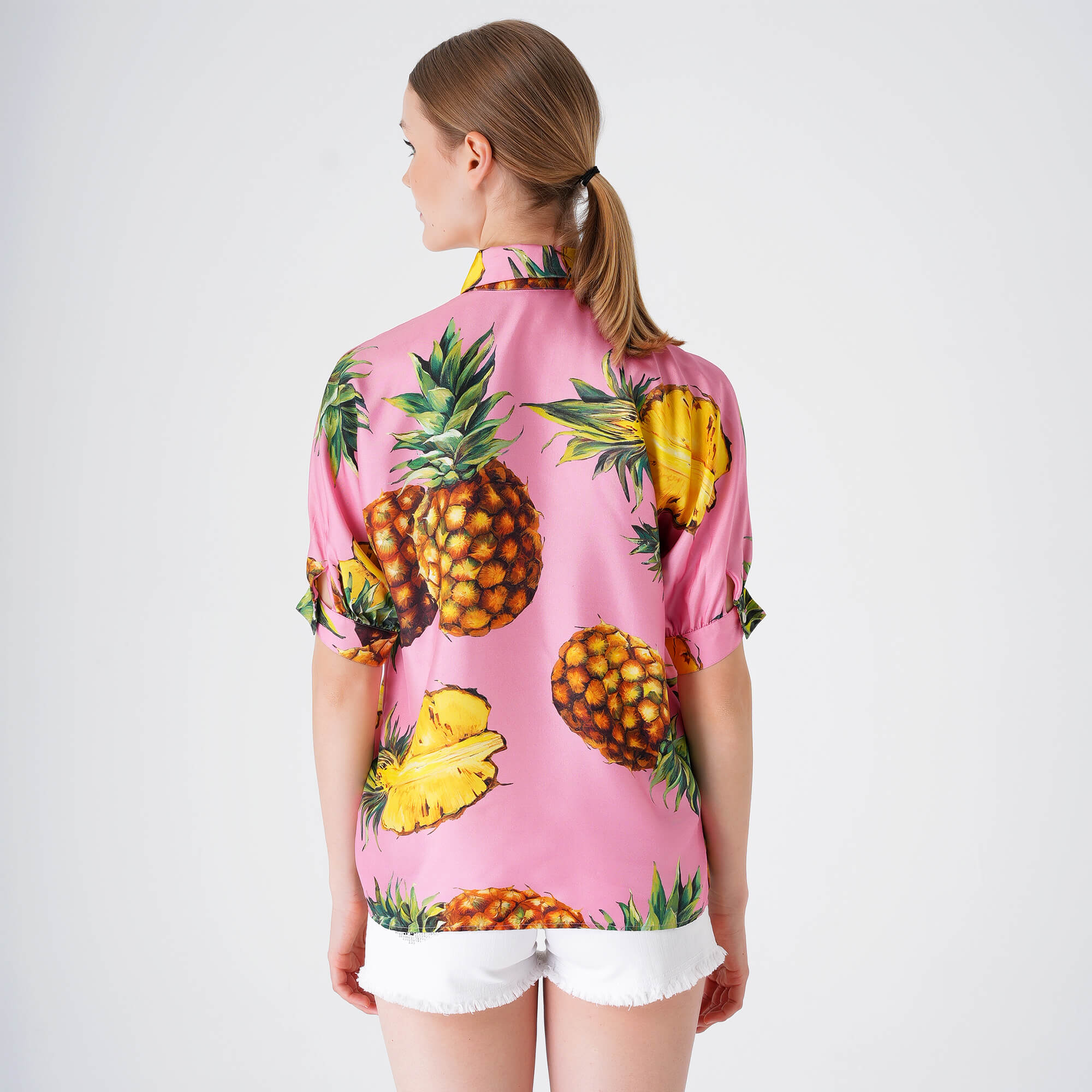 Dolce&Gabbana - Pink Pineapple Print Short Sleeved Shirt